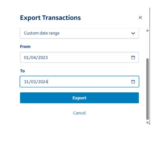 Step 4 - Enter the specific dates you want to fetch the data for and click on export.